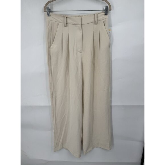 French Connection Wide Leg Trouser Women Medium Cream NEW Workwear - Picture 1 of 9